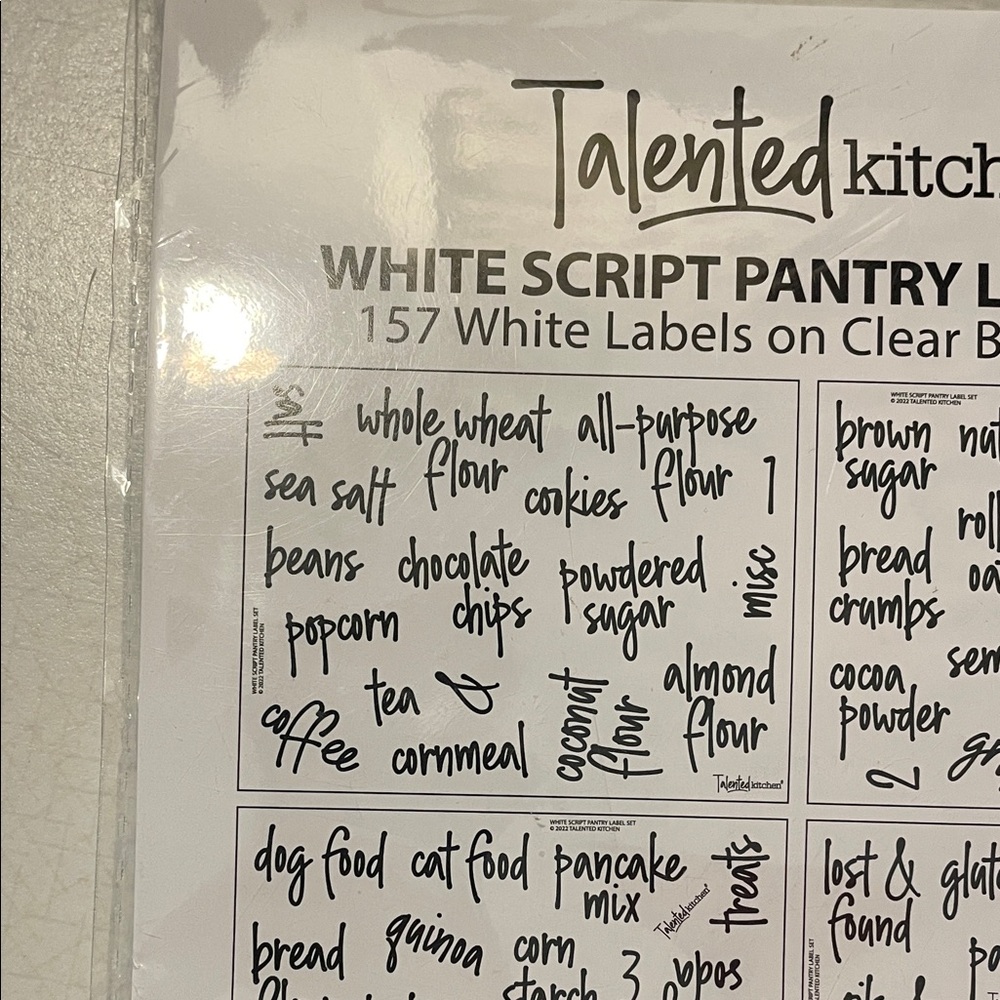 White Script Pantry Labels Set kitchen labels - Picture 3 of 11